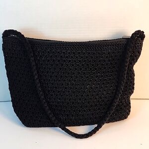The Sak- black crochet medium sized shoulder bag